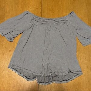 American Eagle off‎ the shoulder striped top small